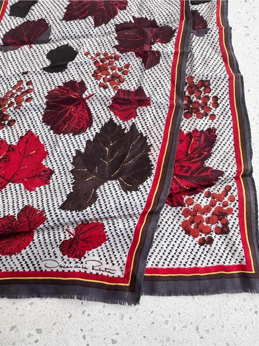 Oscar De La Renta Scarf Likely Silk 50”x10” - Picture 5 of 5